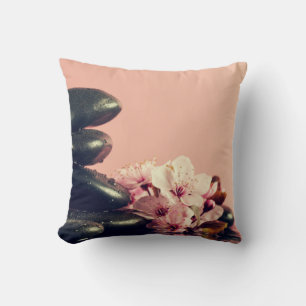Black Zen Stones Blume Kissen
