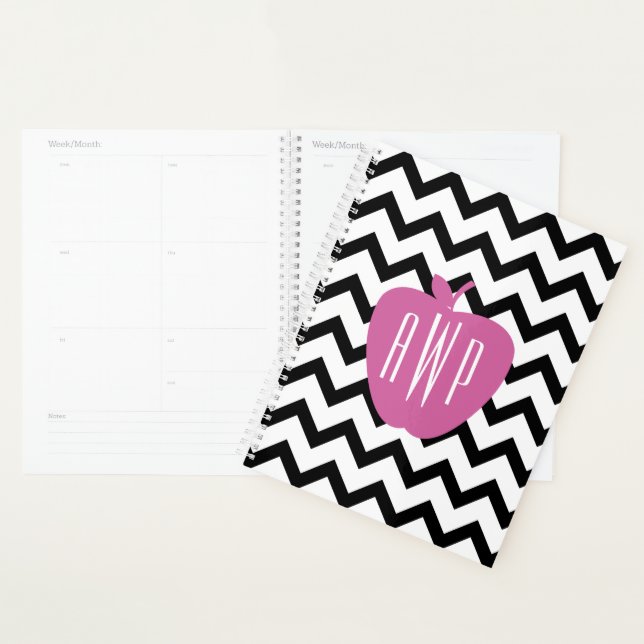 Black Zickzack Pink Apple Lehrer Planner Planer (Anzeige)