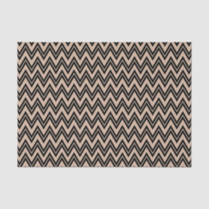 Black Zigzag Zickzack über Tan Hintergrund Seidenpapier