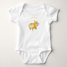 BlackBackground Corgi DogCartoon Valentine Baby Strampler