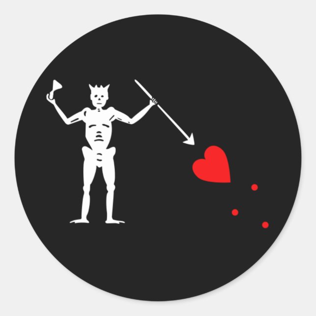 Blackbeard Edward Teach Flag Runder Aufkleber (Vorderseite)