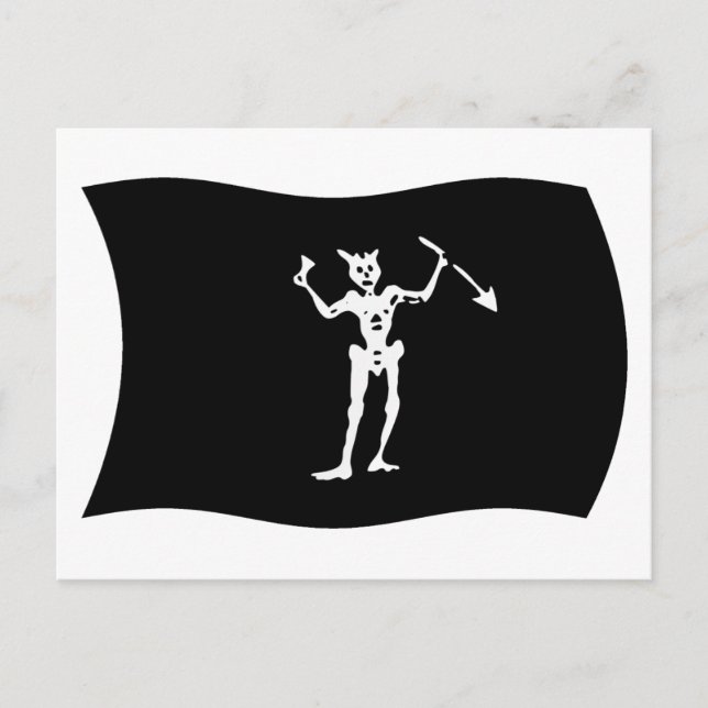 Blackbeard-Flagge Postkarte (Vorderseite)