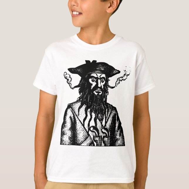Blackbeard Pirate Captain Buccaneer Edward Teach S T-Shirt (Vorderseite)
