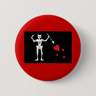 Blackbeard Piraten-Flagge Button