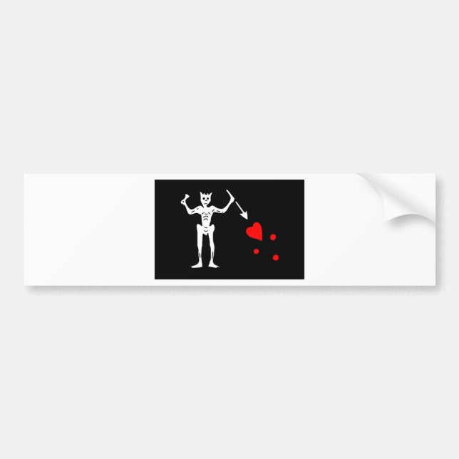 Blackbeard Piraten-Flagge Edward unterrichten Autoaufkleber (Vorne)