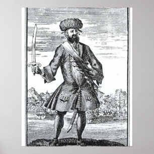 Blackbeard the Pirate, von 'A General History of t Poster