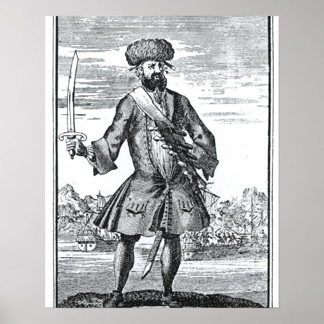 Blackbeard the Pirate, von 'A General History of t Poster (Vorne)