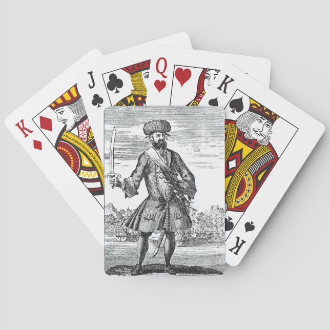 Blackbeard the Pirate, von 'A General History of t Spielkarten (Rückseite)