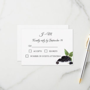 Blackberries Fruit Été Mariage moderne RSVP