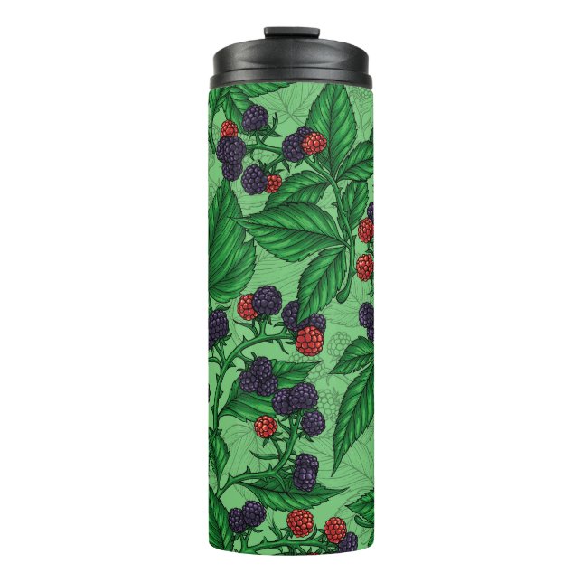 BlackBerry auf grün Thermosbecher (Vorderseite)