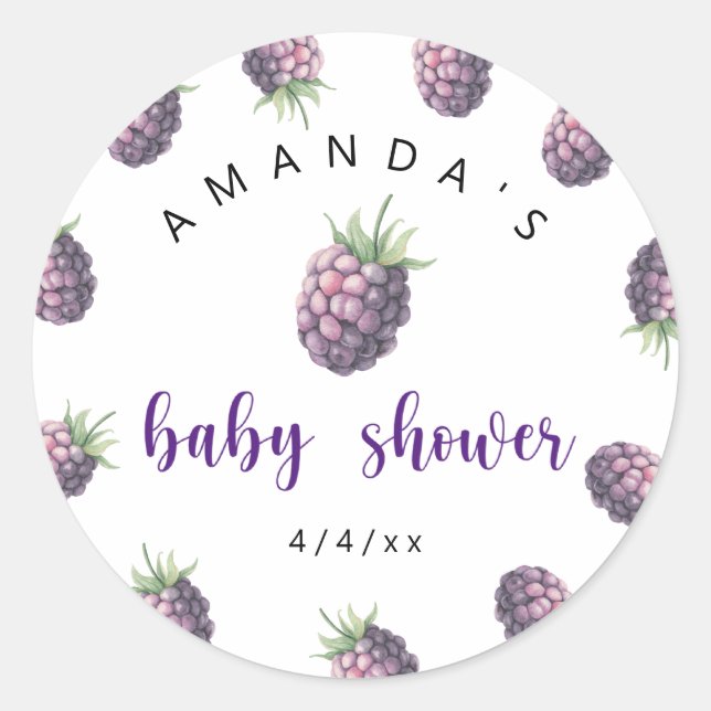 BlackBerry - Babydusche Runder Aufkleber (Vorderseite)