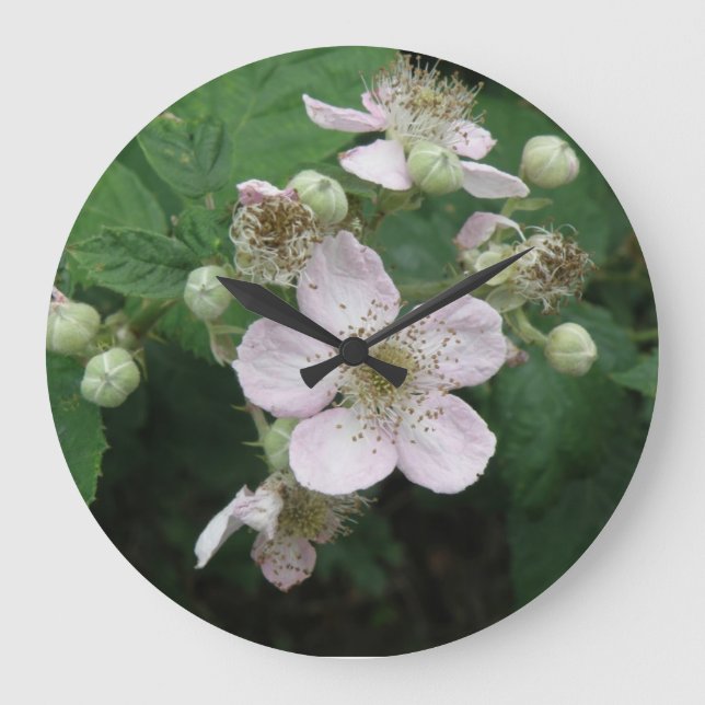 BlackBerry Blume Wall Clock Große Wanduhr (Vorderseite)