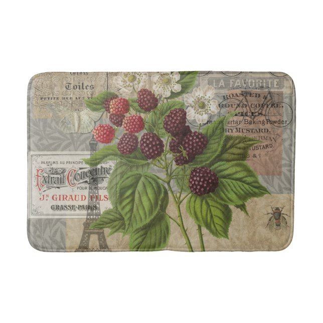 BlackBerry Blumengarten Blume Schmetterling Kunst Badematte (Vorderseite)