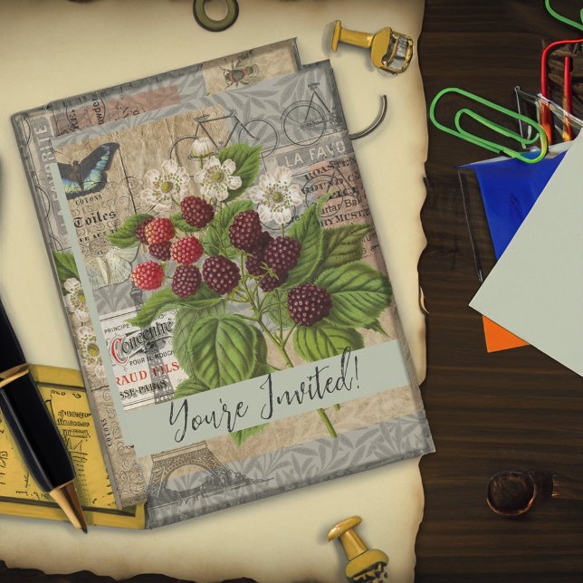 BlackBerry Blumengarten Blume Schmetterling Kunst Einladung (Von Creator hochgeladen)