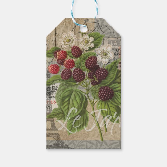 BlackBerry Blumengarten Blume Schmetterling Kunst Geschenkanhänger (Vorderseite)