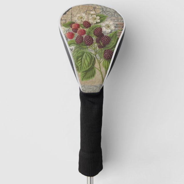 BlackBerry Blumengarten Blume Schmetterling Kunst Golf Headcover (Vorderseite)