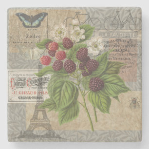 BlackBerry Blumengarten Blume Schmetterling Kunst Steinuntersetzer