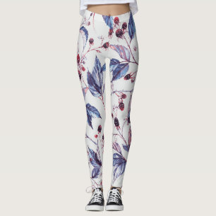 BlackBerry Branches: Vintages Aquarellmuster. Leggings