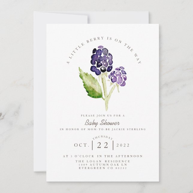 BlackBerry Duo | Berry Baby Shower Einladung (Vorderseite)