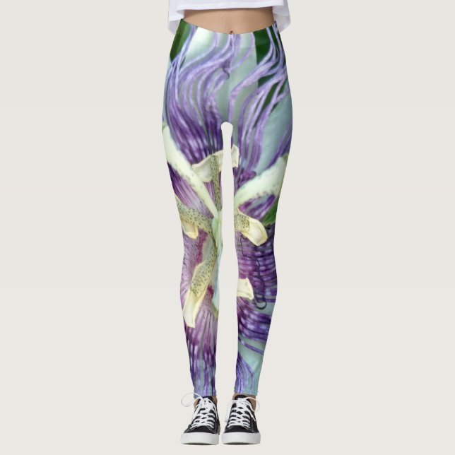 BlackBerry-Flecken mit Blumen Leggings (Vorderseite)
