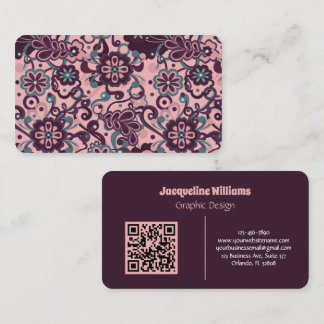 Blackberry Groovy Psychedelic 60s 70s Floral Visitenkarte