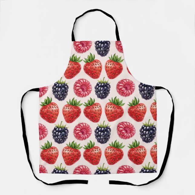 BlackBerry, Himbeere, Erdbeere von Natasha Us Schürze (Vorderseite)