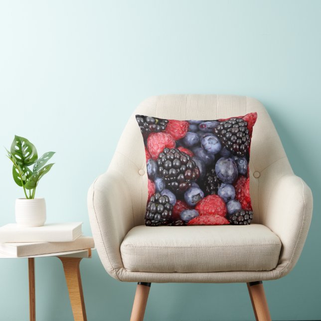 BlackBerry, Himbeeren, Blaubeeren, Obst Kissen (Stuhl )
