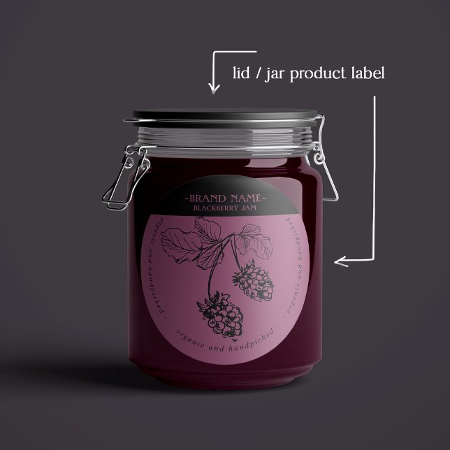 BlackBerry Jam Jar Label Packaging Design Runder Aufkleber (Von Creator hochgeladen)