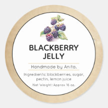 BlackBerry Jam oder Jelly Canning Jar Label