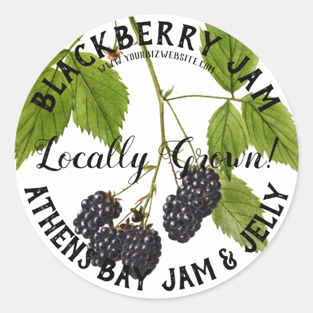 BlackBerry Jam Product Business Label Runder Aufkleber (Vorderseite)