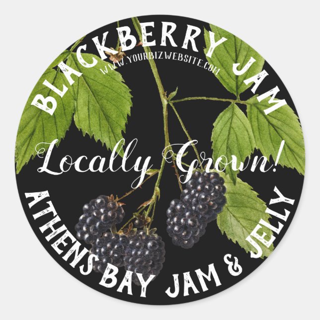 BlackBerry Jam Product Business Label Runder Aufkleber (Vorderseite)