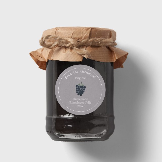 BlackBerry Jelly Label Sticker für Kraft und Rusti (Kraft & Rustic Blackberry Jelly Label Sticker)