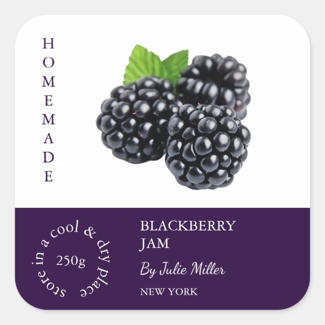 BlackBerry-Label für kleine Unternehmen Quadratischer Aufkleber (Vorderseite)