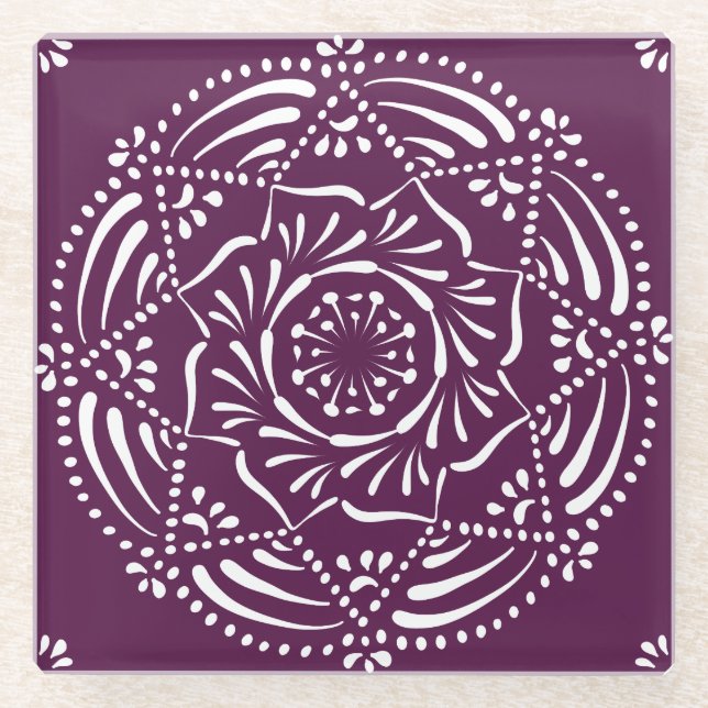 BlackBerry Mandala Glasuntersetzer (Vorderseite)
