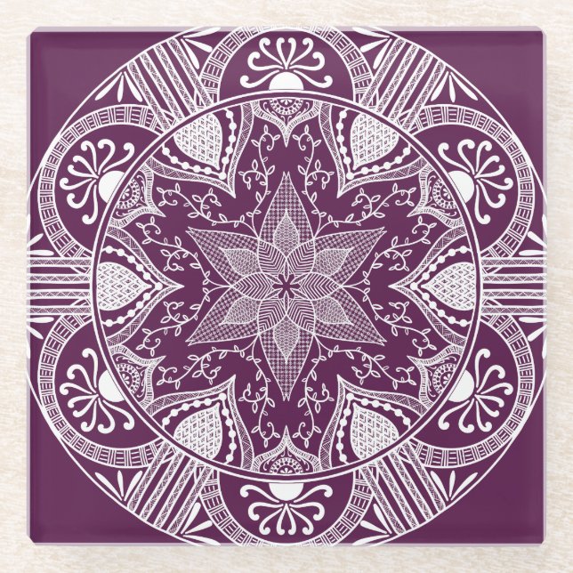 BlackBerry Mandala Glasuntersetzer (Vorderseite)