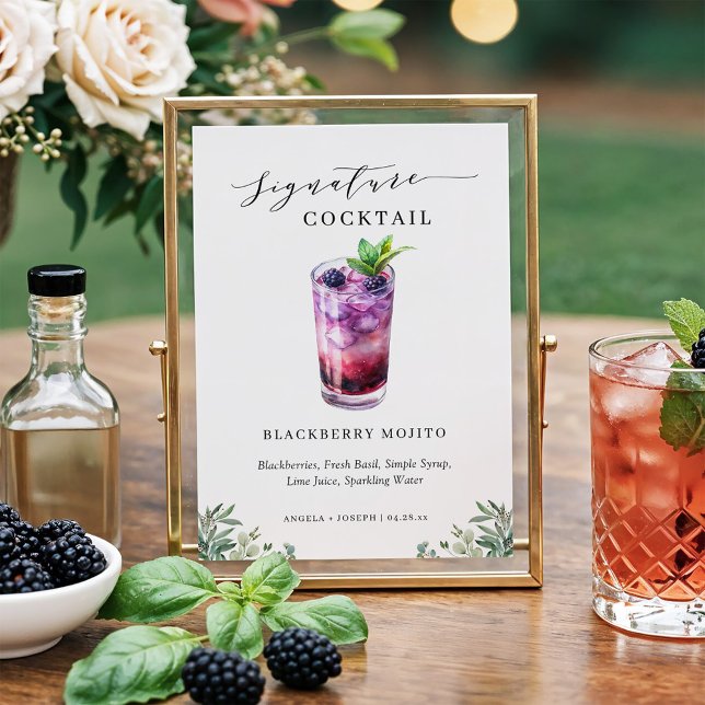 BlackBerry Mojito Signature Cocktail trinken Zeich (Von Creator hochgeladen)