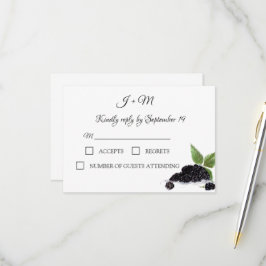 BlackBerry Obst Sommer Moderne Hochzeit RSVP Karte