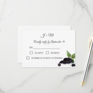 BlackBerry Obst Sommer Moderne Hochzeit RSVP Karte