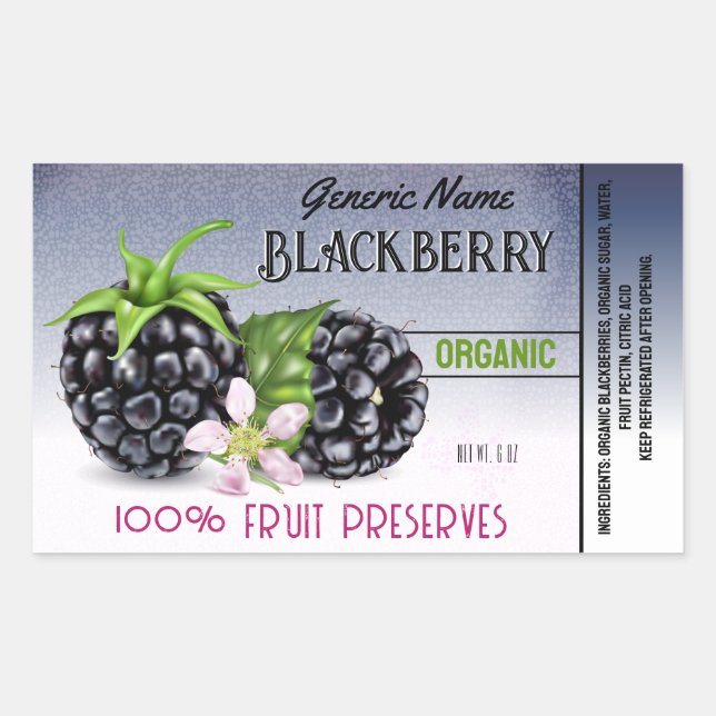 BlackBerry Obstkonserven Rechteckiger Aufkleber (Vorderseite)