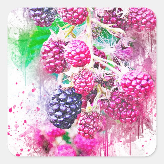 BlackBerry Obstkunst abstrakt Quadratischer Aufkleber (Vorderseite)