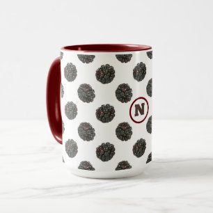 Blackberry. Polka dots. Obstmuster. Mug Tasse