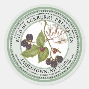 Blackberry Preserve Étiquette Jam 1930 Vert
