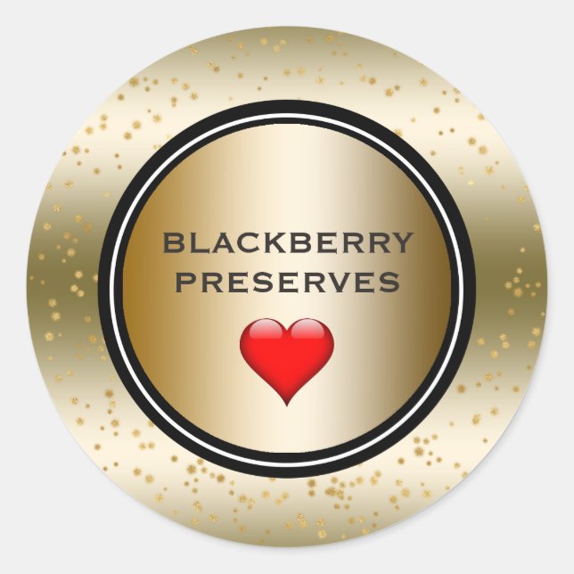 Blackberry Preserve Jam Étiquette Elegant Gold (Devant)