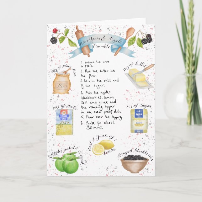 BlackBerry und Apple Crumble Card Karte (Vorderseite)