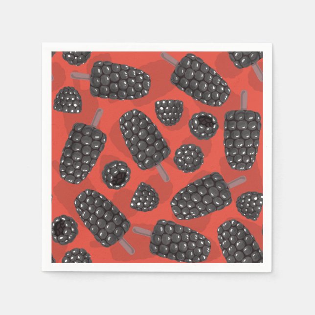 BlackBerry- und BlackBerry-Eissmuster Serviette (Vorderseite)