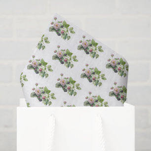 BlackBerry und Blüten in Weiß Seidenpapier