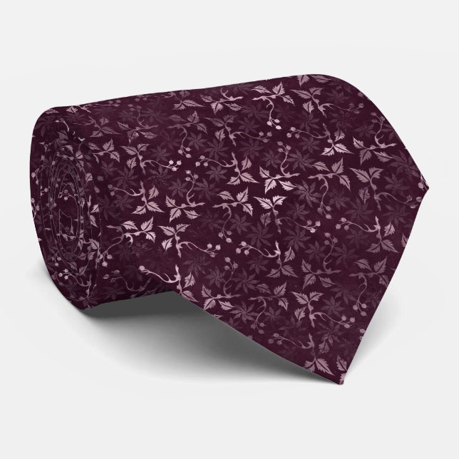 Blackberry-Wein-Muster  Krawatte (Gerollt)