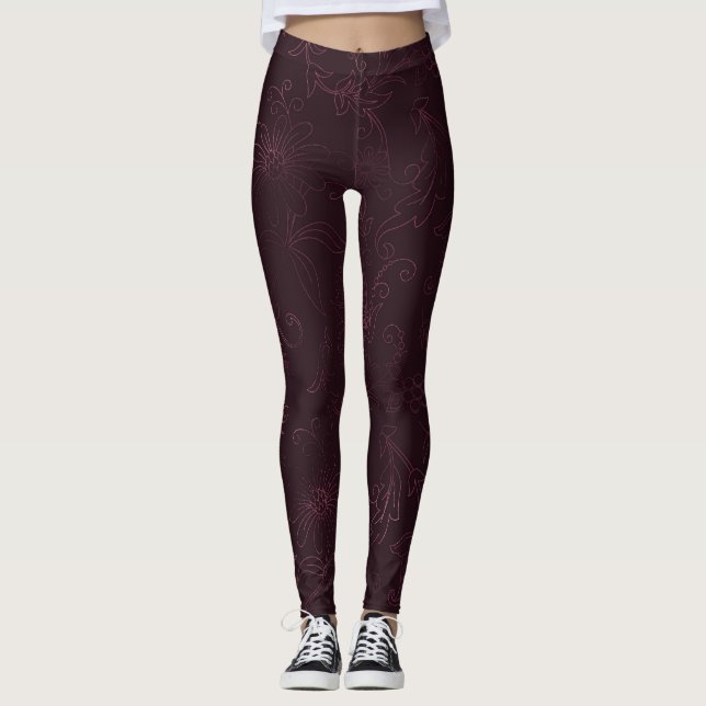 Blackberry Wein Muster  Leggings (Vorderseite)
