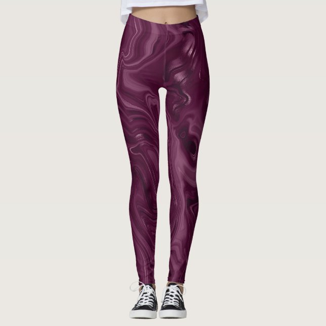 Blackberry Wein Muster  Leggings (Vorderseite)