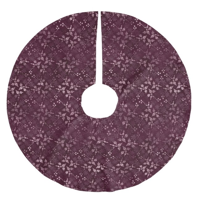 Blackberry Wein Muster  Polyester Weihnachtsbaumdecke (Vorderseite)